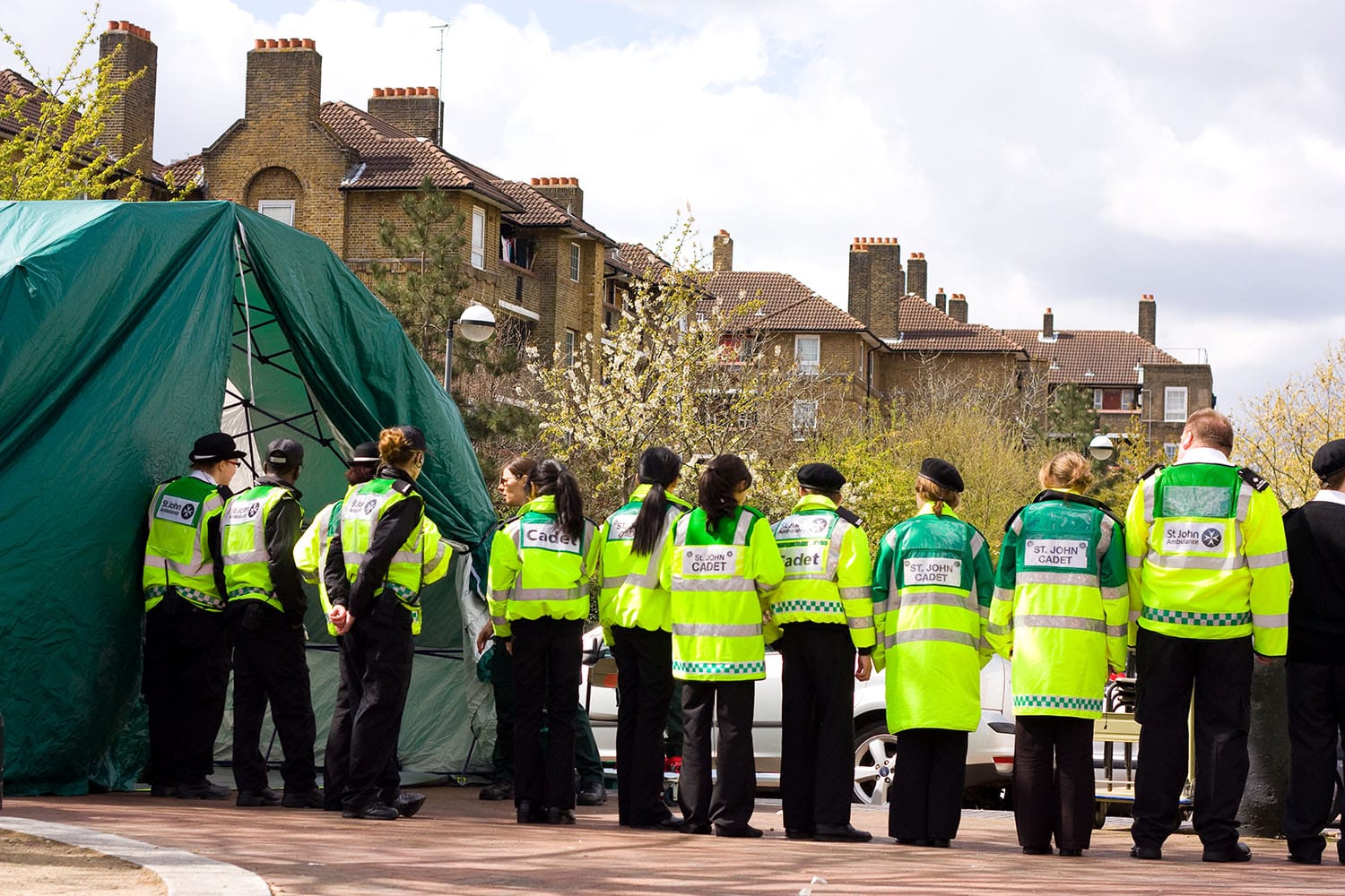 London,-,April,22:,First,Aiders,Line,Up,For,A